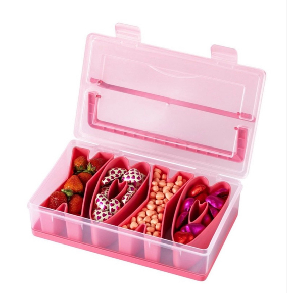 CWC Cook With Color Other - NEW CWC Cook With Color Pink Clear Food Storage Snack Box One Size